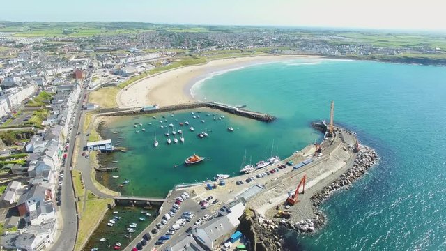 Portrush harbour Irish Sea Atlantic Ocean Ireland Coastline