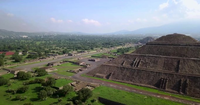 Cinematic Aerial View Of The Pyramids Of Mexico Teotihuacan