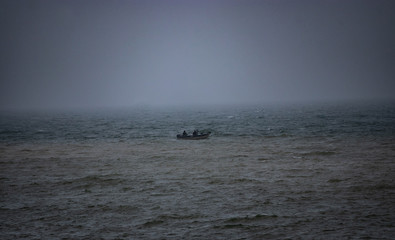 Stormy Morning with Fishermen on Lake Erie