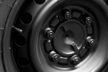 Front view of car wheel