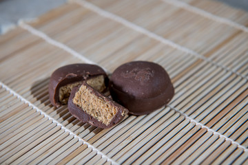 Different types of chocolates in a box.