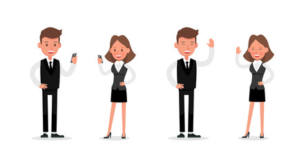 Set of Businessman and Businesswoman character vector design. no17