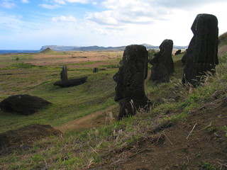Isla de Pascua. Esculturas Moais de Rapa Nui en Chile