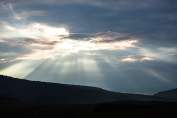 sunset in the mountains