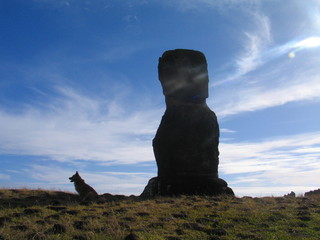 Moais en Isla de Pascua, Chile