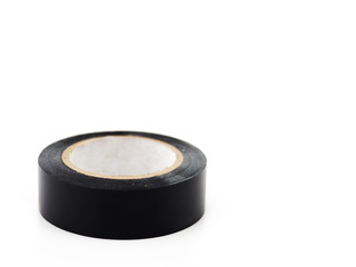 Black electrical tape isolated on white background.