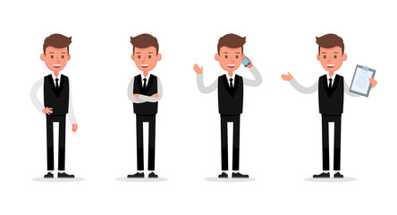 Set of Businessman character vector design. no17