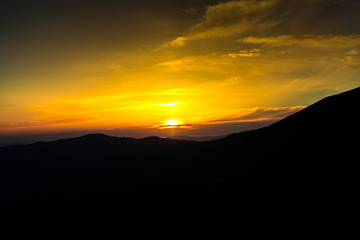 Mountains landscape at the sunset 