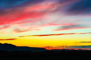 Obraz premium Red sky at the sunset