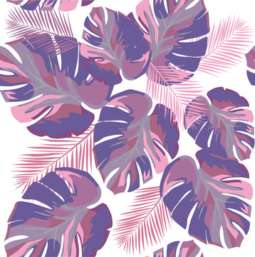 Vector Ultra Violet Palm Leaves