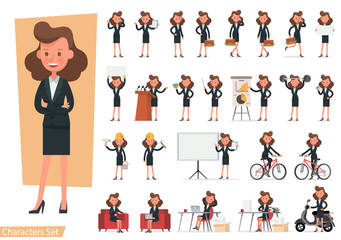Set of Businesswoman character vector design. no16