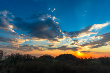 sunset in the mountains