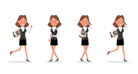 Set of Businesswoman character vector design. no20