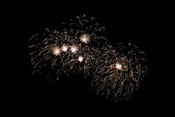 Fireworks light up the sky,New Year celebration.