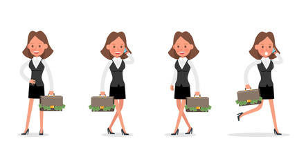 Set of Businesswoman character vector design. no23