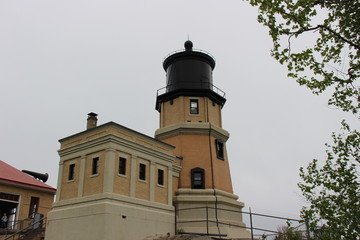 An old light house in a park