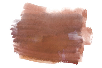 brown colored crust watercolor stain design element, with a paper texture