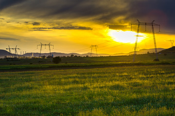 Obraz premium Pylons at the sunset
