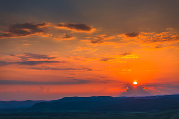 Naklejka premium Clouds at the sunset