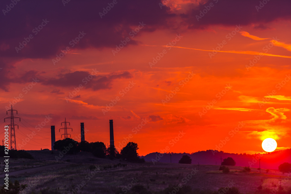 Poster Sunset in the summer