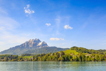 Beautiful nature view of Lake Lucerne