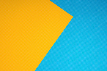 top view of blue and yellow surface with tiny white polka dot pattern for background
