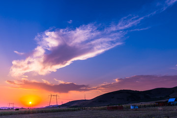 Clouds at the sunset