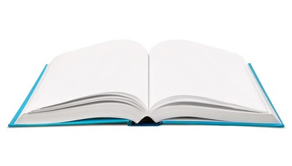 Open book with blue cover