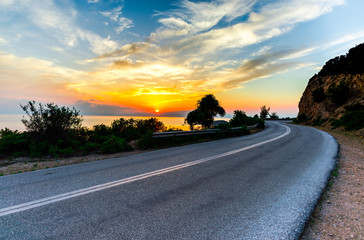 Fantastic sunset in Greece