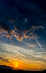 Clouds at the sunset