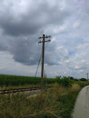 Stillgelegte und abgeklemmte Strommasten