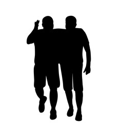 isolated, silhouette man walking