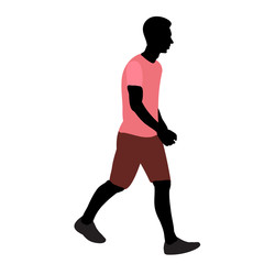 silhouette man walking