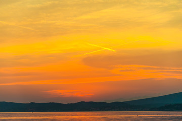 Naklejka premium View at the sunset in Thassos island, greece