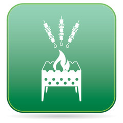 Brazier grill with kebab icon