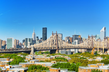 New York, Queensborough Bridge  across the East River between the Manhattan and  Long Island City...