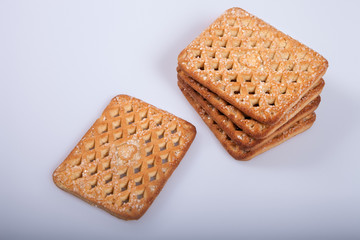 Several cookies isolated on white background