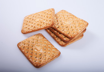 Several cookies isolated on white background