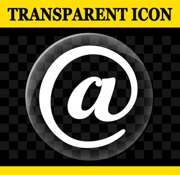 at sign vector circle icon