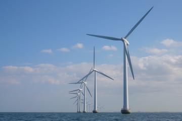 Windmills in Denmark Pride of Scandinavia Green Energy Windpower background with copy space for...