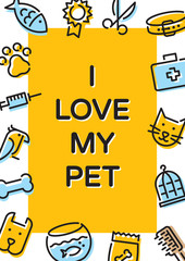 Vector Pet Icon Banner Template