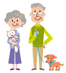 高齢者　老夫婦　ペット