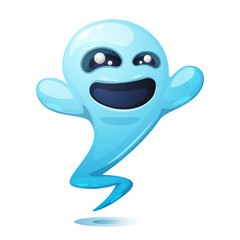 Cartoon ghost illustration. Funny, cute characters Vector eps 10