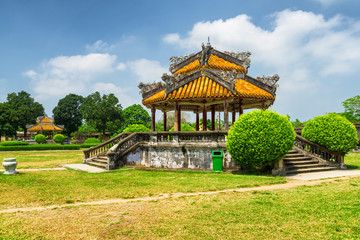 Obraz premium Beautiful view of traditional Vietnamese pavilions in Hue