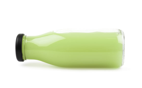 Bottle Of Green Juice Isolated