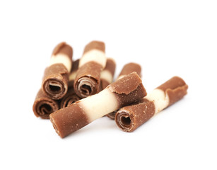 Chocolate shaving chip isolated