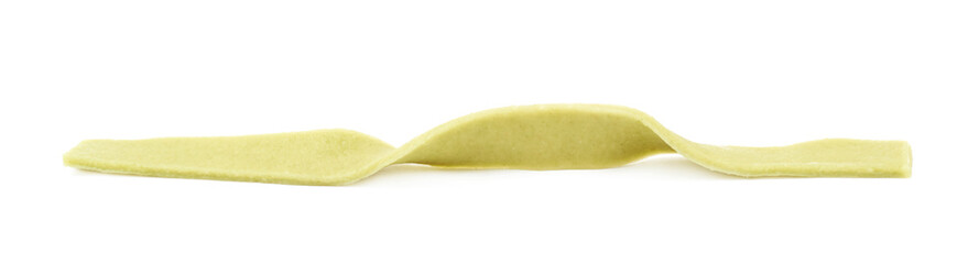 Single piece of fettucce pasta isolated