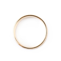 Golden wedding band ring isolated
