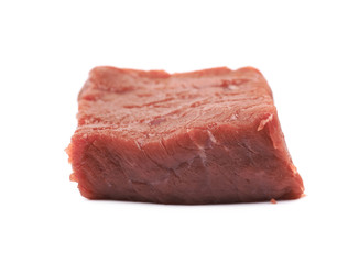 Fragment of a raw beef meat isolated