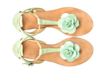Green womens sandals